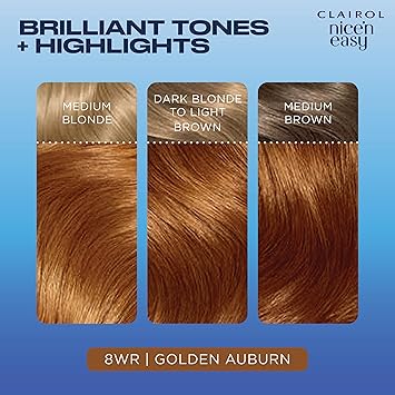 Clairol Nicen Easy Crme Natural Looking Oil Infused Permanent Hair Dye 8WR Golden Auburn Pack of 2 - Image 4