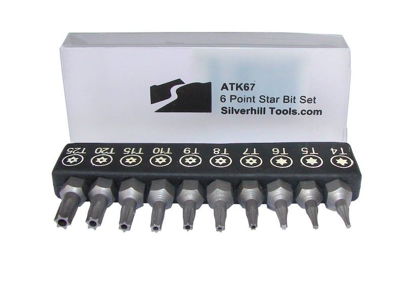 Silverhill Tools ATK67 6 Point Star Security Bit Set with Security Bits (Torx TR Style with Pin In Hole), for Screwdriver Handle for 1/4 Inch Bits. Tool Sizes T4, T5, T6, T7, T8, T9, T10, T15, T20, T25) - Image 4