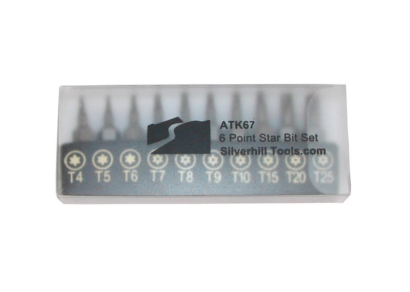 Silverhill Tools ATK67 6 Point Star Security Bit Set with Security Bits (Torx TR Style with Pin In Hole), for Screwdriver Handle for 1/4 Inch Bits. Tool Sizes T4, T5, T6, T7, T8, T9, T10, T15, T20, T25) - Image 2