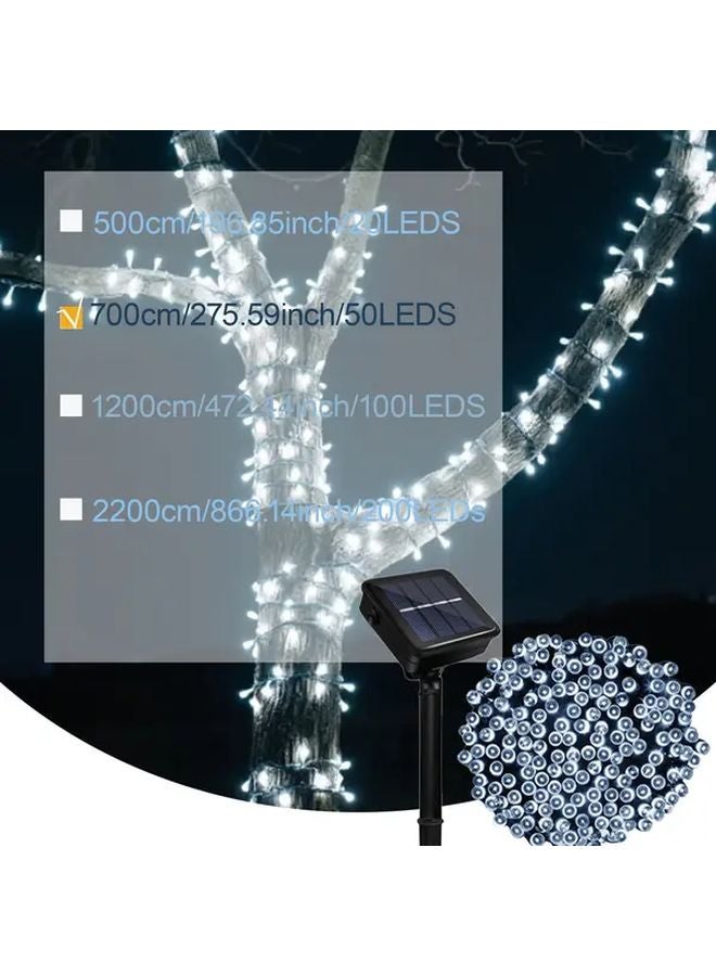 50LEDs White Solar String Lights 8 Modes For Indoor Outdoor Party Wedding Decor - Image 1