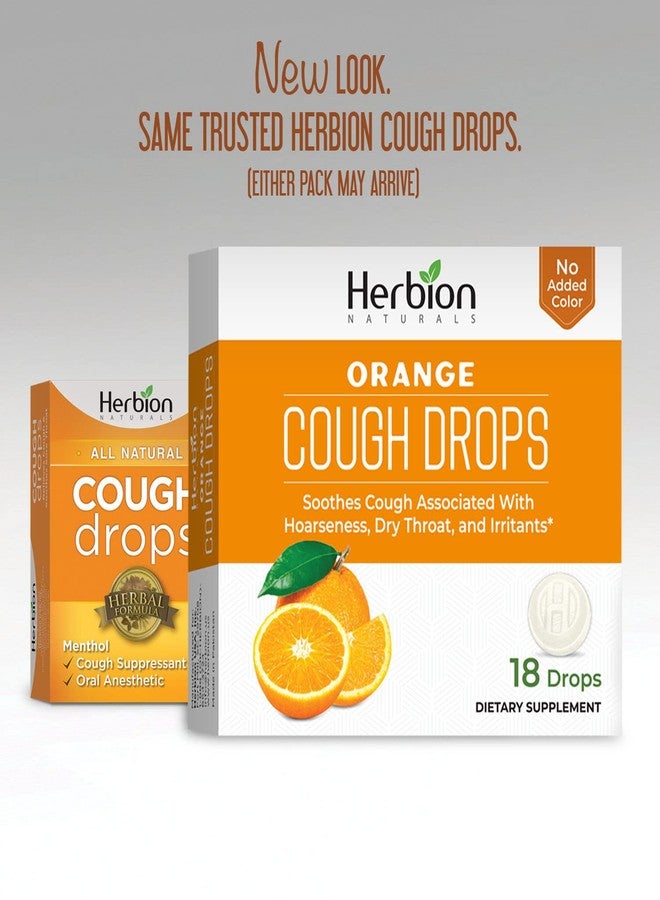 Herbion Naturals Cough Drops with Natural Orange Flavor, Dietary Supplement, Soothes Cough, for Adults and Children Over 6 Years, 18 Drops - Image 2
