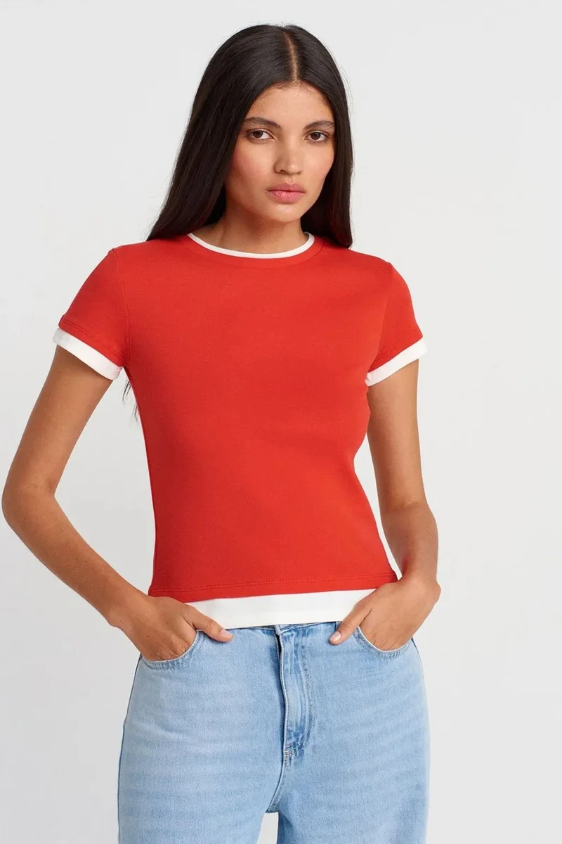 DILVIN Women's Slim Fit Cotton Crew Neck T-Shirt