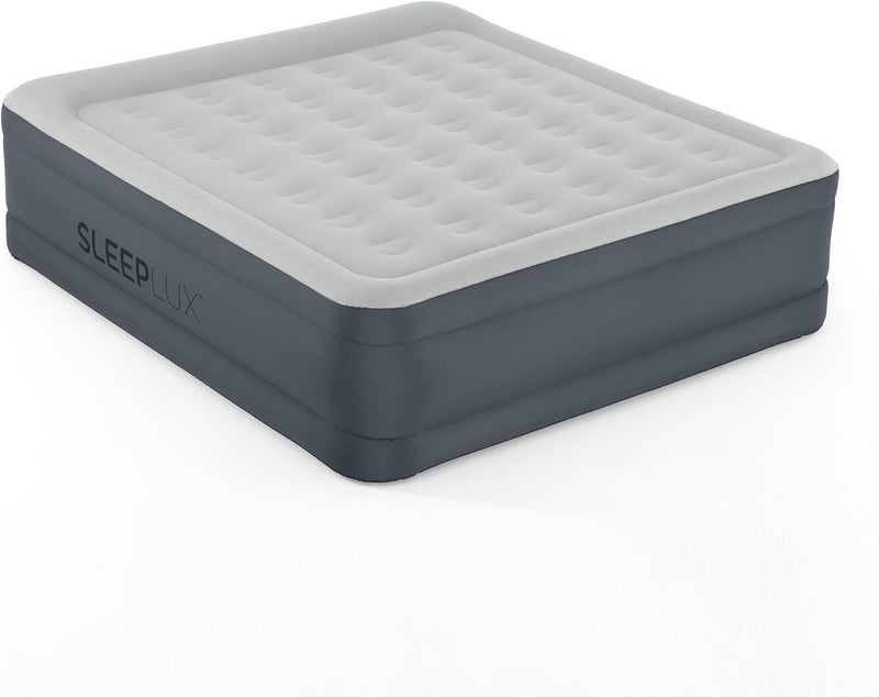 SLEEPLUX King Air Mattress Extra Durable Non-Leak Tough Guard Material 22" Raised Airbed with Built in Pump + USB Charger (80" 72"x22") Grey - Image 2
