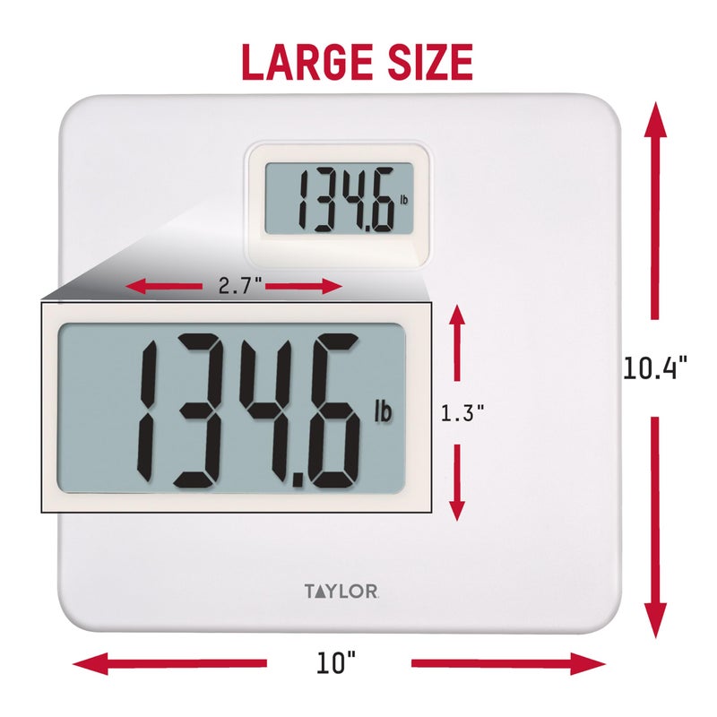 Taylor Digital Plastic Bathroom Scale, Scale for Body Weight, White - Image 4
