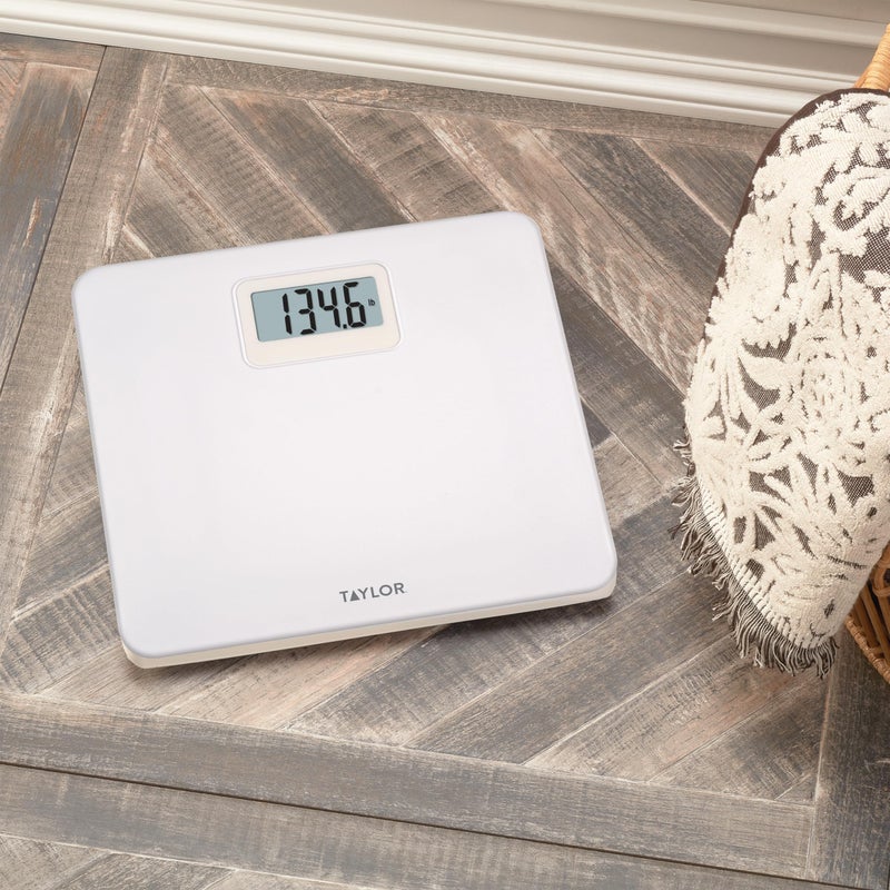 Taylor Digital Plastic Bathroom Scale, Scale for Body Weight, White - Image 2