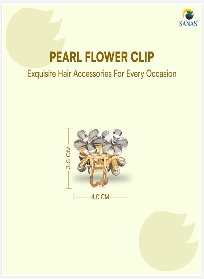 Sanas Hair Clips For Woman (5Pcs) Hair Clips For Girls Hair Clutcher For Women Plated For Extra Durability Accessories For Women Cute Gifts For Girls Rhinestones Flower Clutcher (5Pcs) Multicolor - Image 2