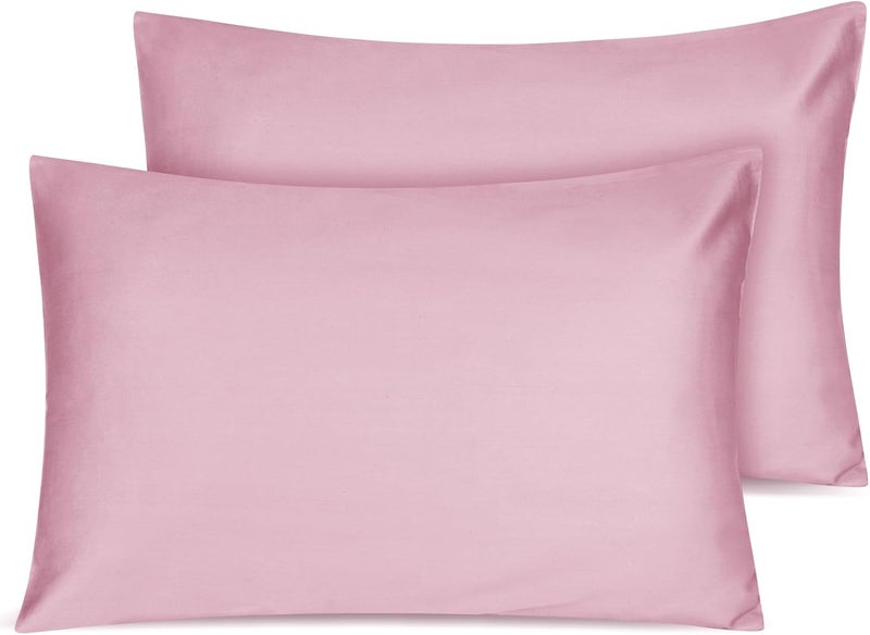 LULUSILK Organic Cotton Toddler Pillowcase 2 Pack, 14 x 20 Travel Pillow Case Cover for Babies, Kids, Boys and Girls, Soft and Breathable Small Pillow Cases with Envelope Closure, Lotus Pink - Image 1