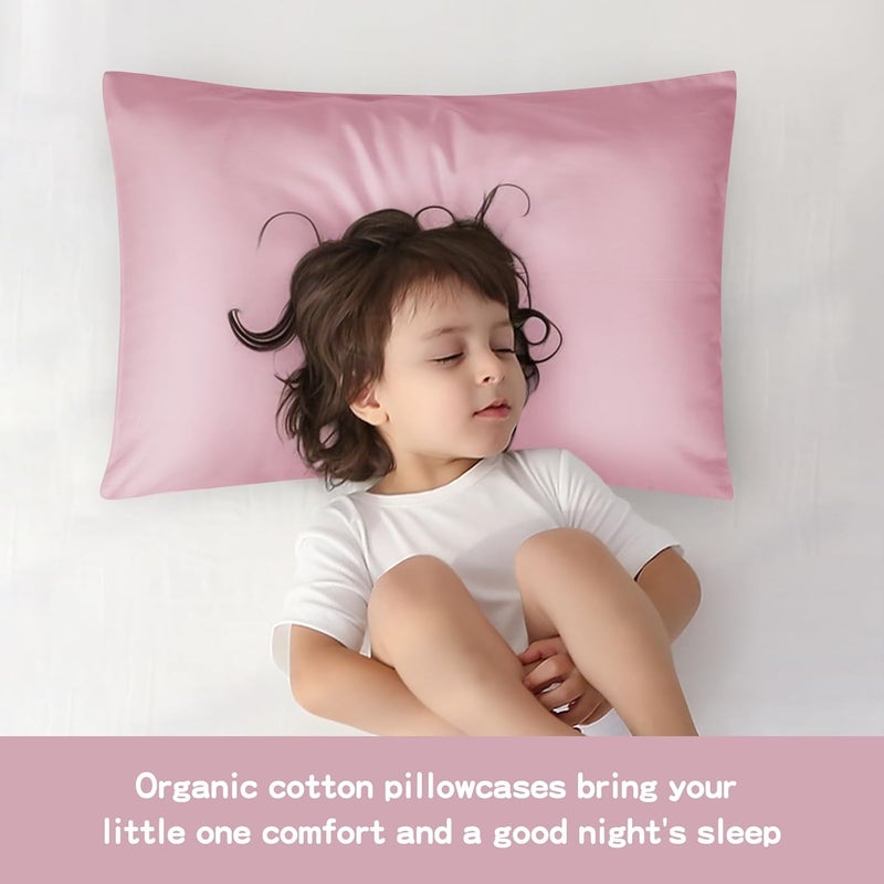 LULUSILK Organic Cotton Toddler Pillowcase 2 Pack, 14 x 20 Travel Pillow Case Cover for Babies, Kids, Boys and Girls, Soft and Breathable Small Pillow Cases with Envelope Closure, Lotus Pink - Image 4