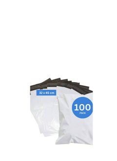 MARKQ White Poly Mailers Bag, 32 x 45 cm Adhesive Self-seal Shipping Bags, 100 Pack Envelopes for Packaging Delivery Posting Parcel Postals Clothes  - Image 2