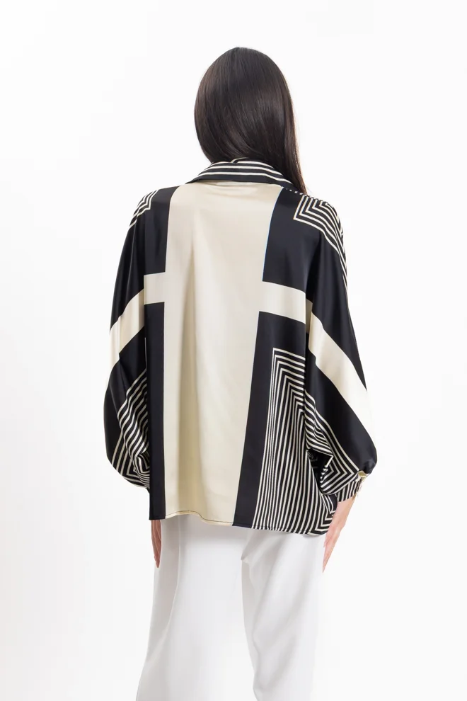 شايبس ABSTRACT SATIN PRINT SHIRT