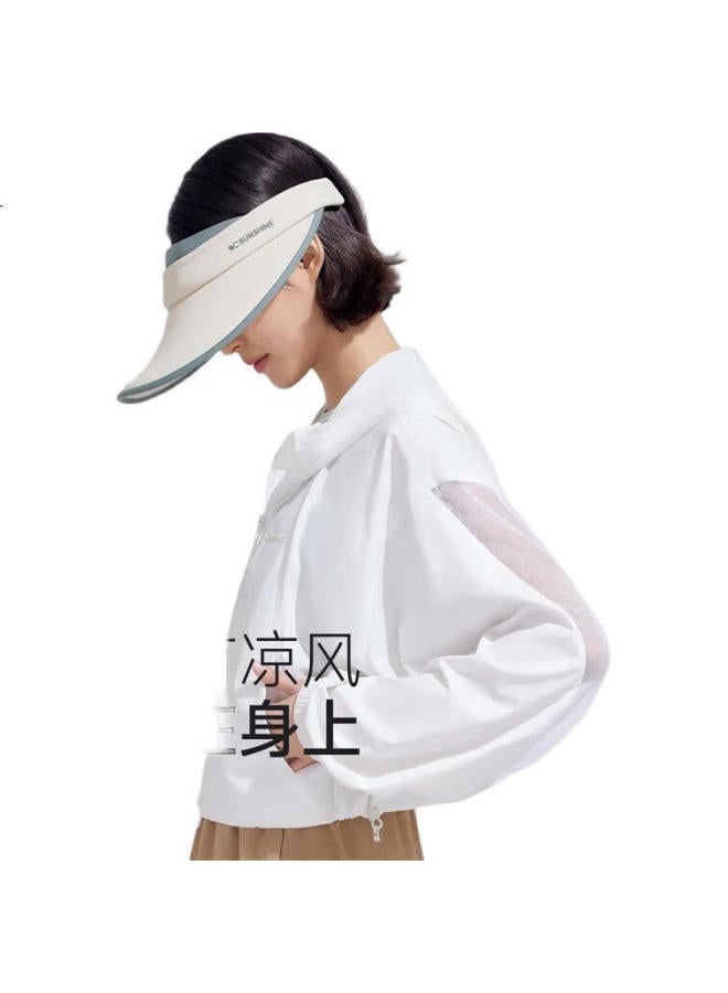 Vvc Cheng Yi Same Style Sunscreen Cooling Ice Silk Sunscreen Clothing Breathable Uv Protection Loose Short Jacket Simple White - Image 3