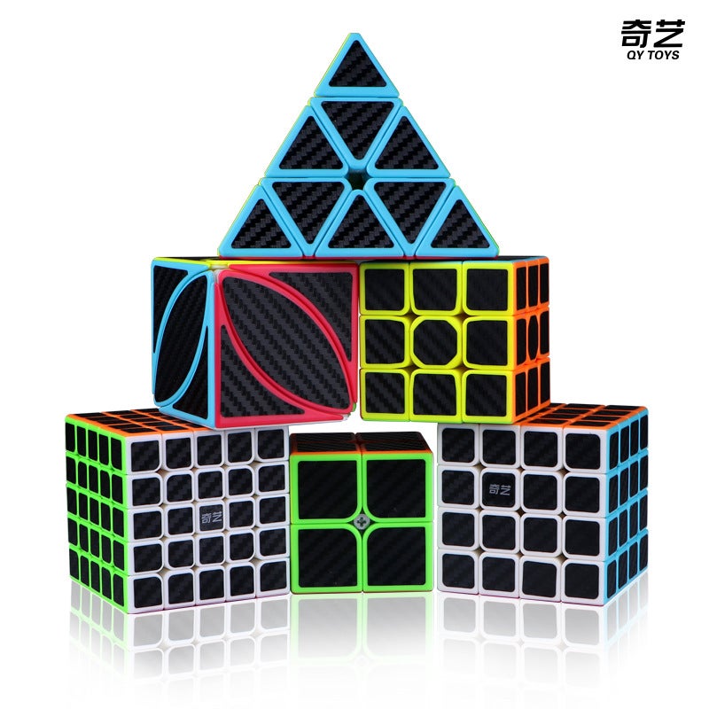 Qiyi Carbon Fiber Rubik'S Cube 2345 Order 2345 Order Rubik'S Cube Maple Leaf Pyramid Special-Shaped Puzzle Smooth - Image 3