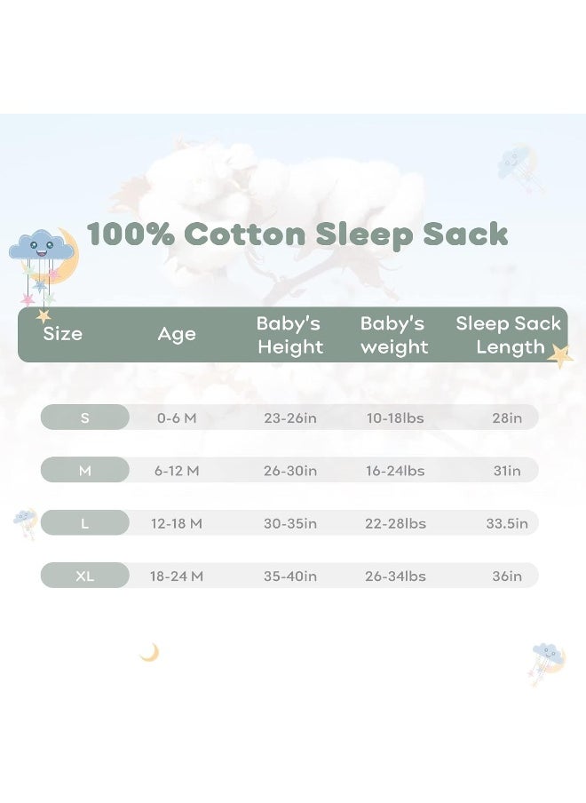 Yoofoss Baby Sleep Sack Wearable Blanket for Babies 100% Cotton 2-Way Zipper TOG 0.5 Toddler Sleeping Sack 3 Pack, Comfy Lightweight Sleep Sacks - pzsku/Z1DC32EEFCB16DD51AE13Z/45/_/1738048010/264f8a4b-c5e9-4738-a73a-c7a90558e0b1