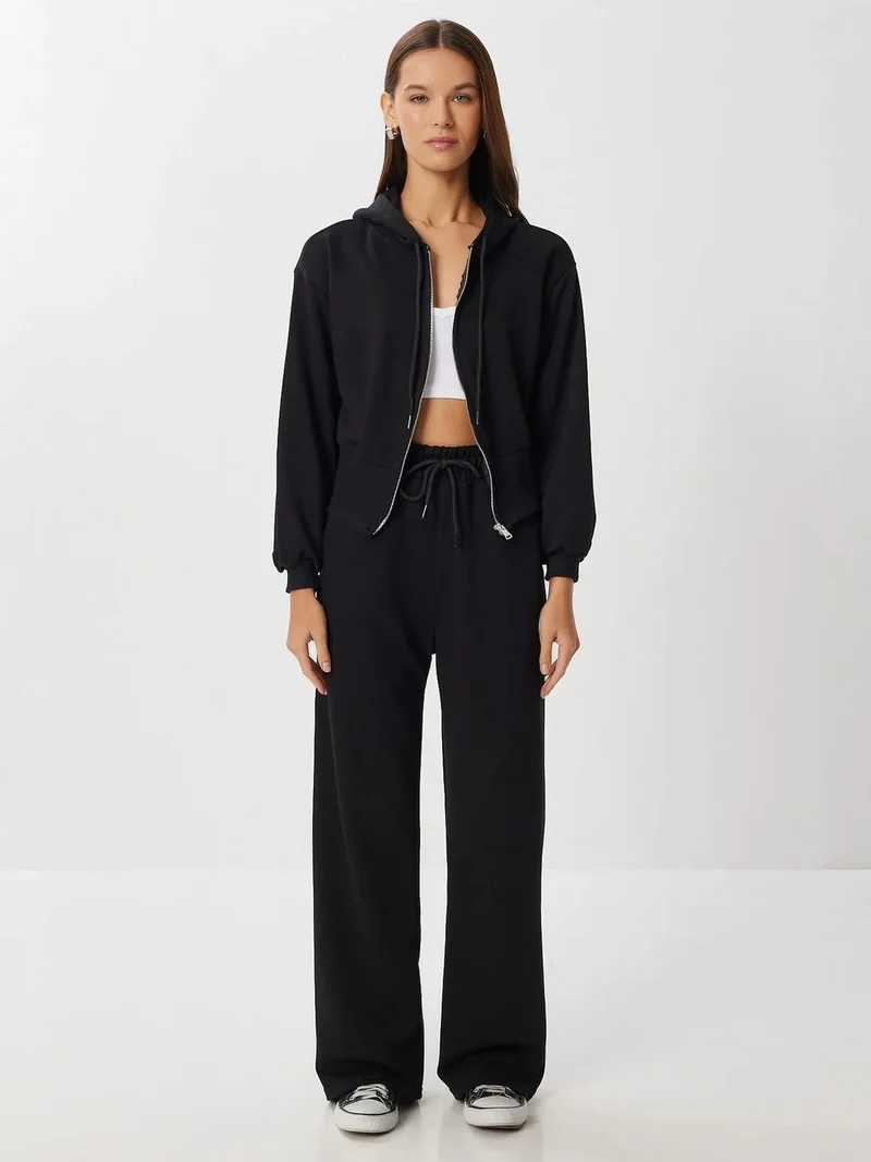 إسطنبول الساحرة ISTANBUL Hooded Zipper Cardigan and Wide Leg Pants Set