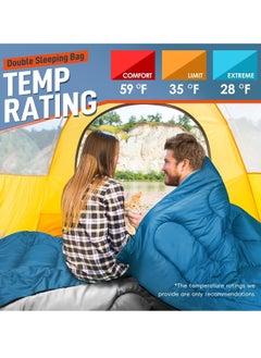 Mereza Double Sleeping Bag for Adults Mens with Pillow, XL Size Sleeping Bag for All Season Camping Hiking for Cold Weather & Warm  - Image 4