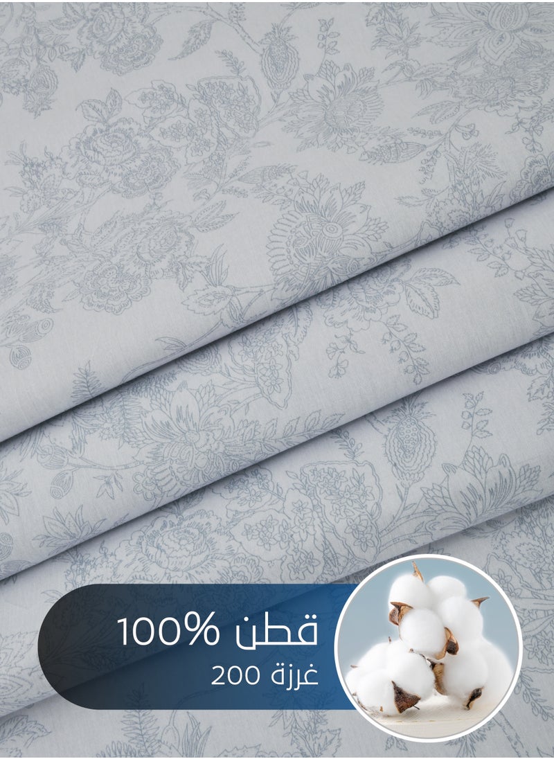Master Home Textile - Cotton Floral Comforter Sets, Fits 120 x 200 cm Single Size Bed, 5 Pcs, 100% Cotton 200 Thread Count, With Removable Filling, Veronica Series - Image 1