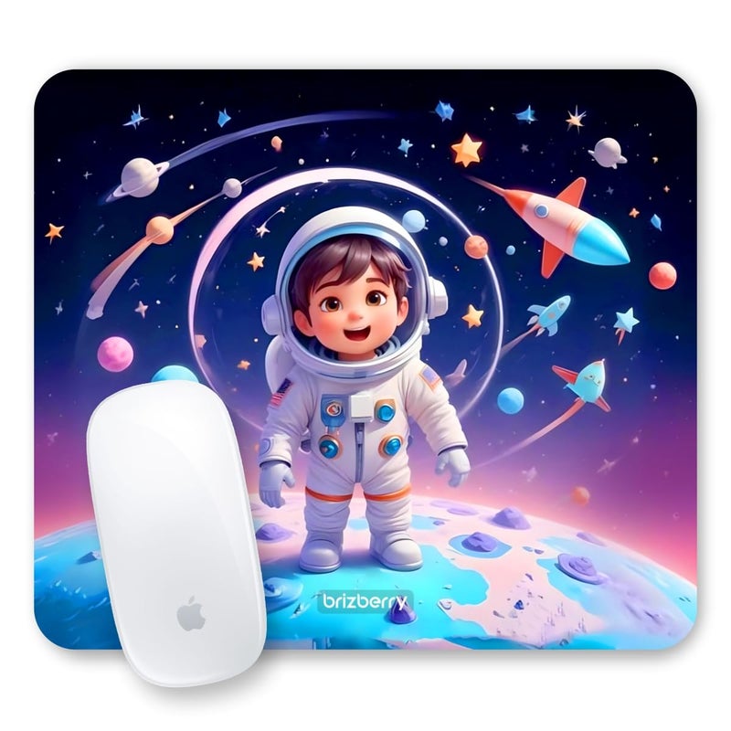 ARTBRIZ ® Brizberry® Mouse Pad, Astronaut, Kids Boys Girls Premium Anti Skid Rubber Base for Desktop Laptop Gaming Professional 240X210X3mm (120S - Pack of 1) - Image 1