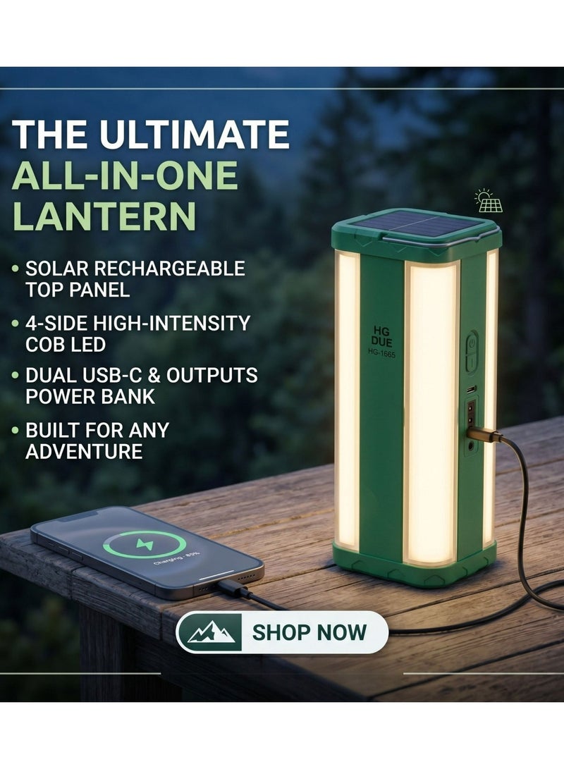 مصباح HG DUE HG-1665 LED محمول قابل للشحن بسطوع قوي للطوارئ والتخييم - Image 5