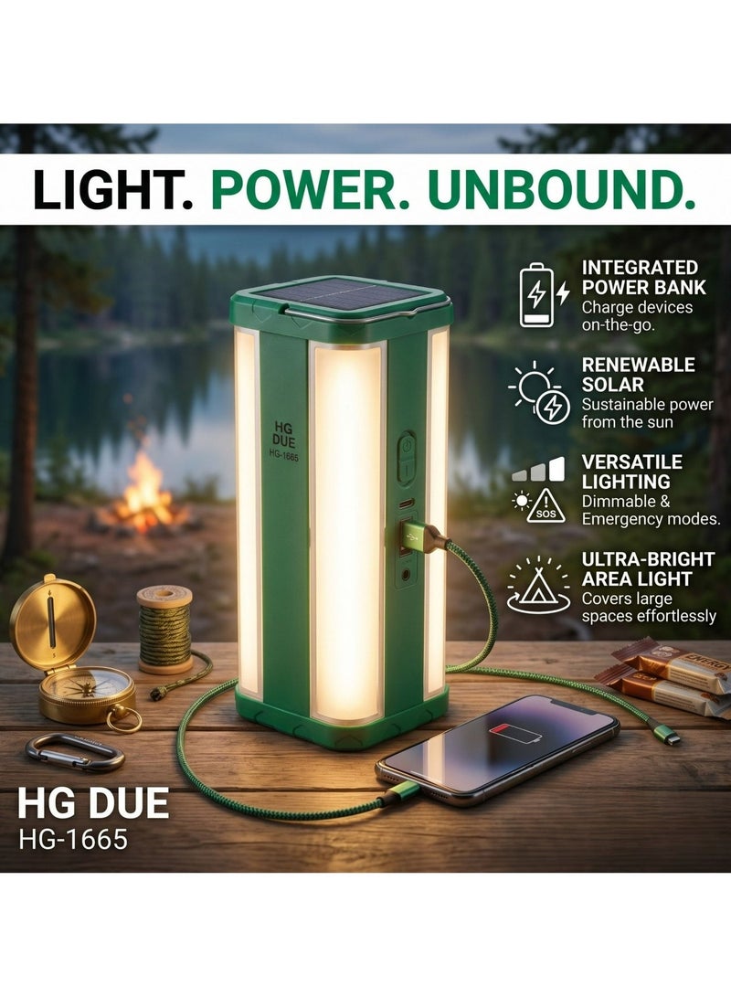 مصباح HG DUE HG-1665 LED محمول قابل للشحن بسطوع قوي للطوارئ والتخييم - Image 4