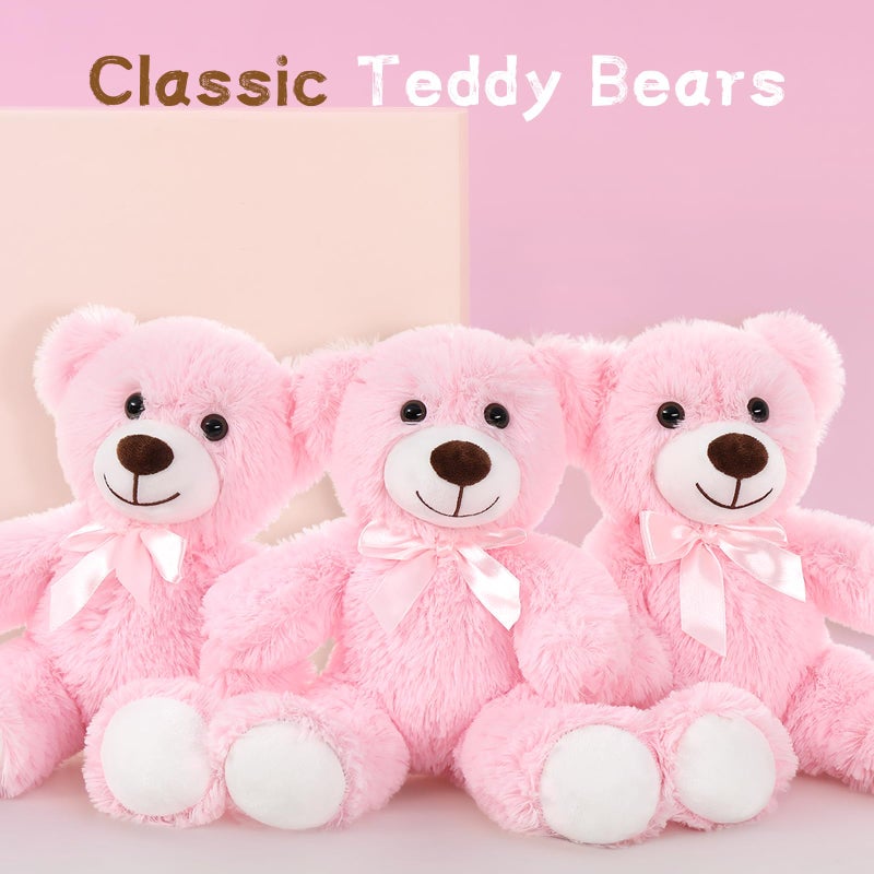 MaoGoLan 10Pcs Bulk Teddy Bears Stuffed Animals Baby Shower  Soft Small Stuffed Teddy Bears in Bulk  13.5 "" Cuddly Mini Teddy Bears Centerpiece Wedding Party Engagement Pink - Image 2