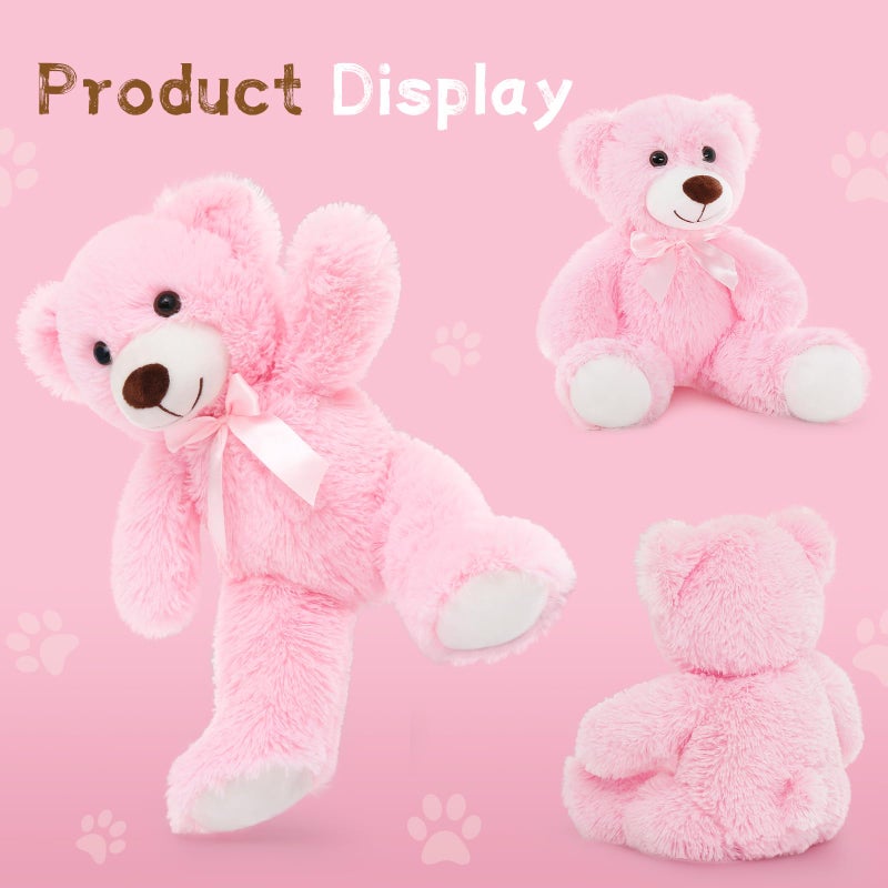MaoGoLan 10Pcs Bulk Teddy Bears Stuffed Animals Baby Shower  Soft Small Stuffed Teddy Bears in Bulk  13.5 "" Cuddly Mini Teddy Bears Centerpiece Wedding Party Engagement Pink - Image 4