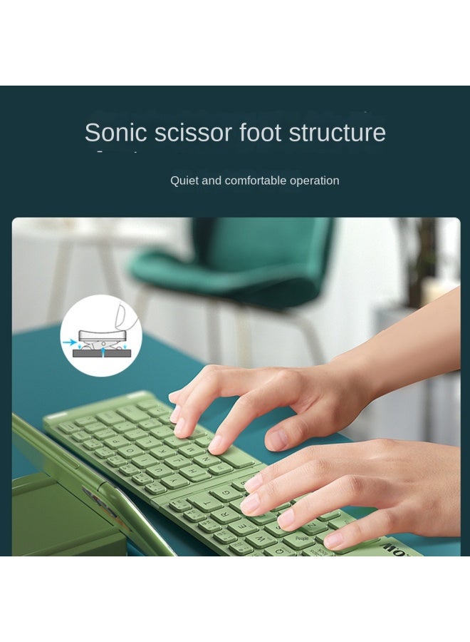 بي.أو.دب لوحة مفاتيح بلوتوث لاسلكية قابلة للطي، عالمية لـ Ipad Tablet Phone Computer، مجموعة مكتبية مصغرة من لوحة المفاتيح والماوس - Image 3