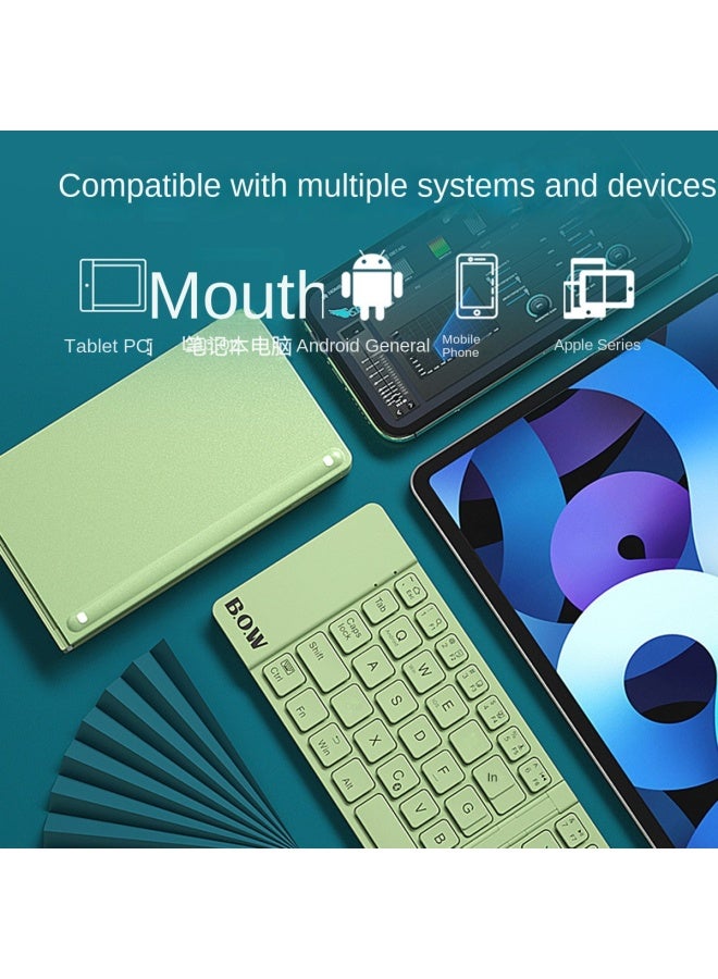 بي.أو.دب لوحة مفاتيح بلوتوث لاسلكية قابلة للطي، عالمية لـ Ipad Tablet Phone Computer، مجموعة مكتبية مصغرة من لوحة المفاتيح والماوس - Image 4