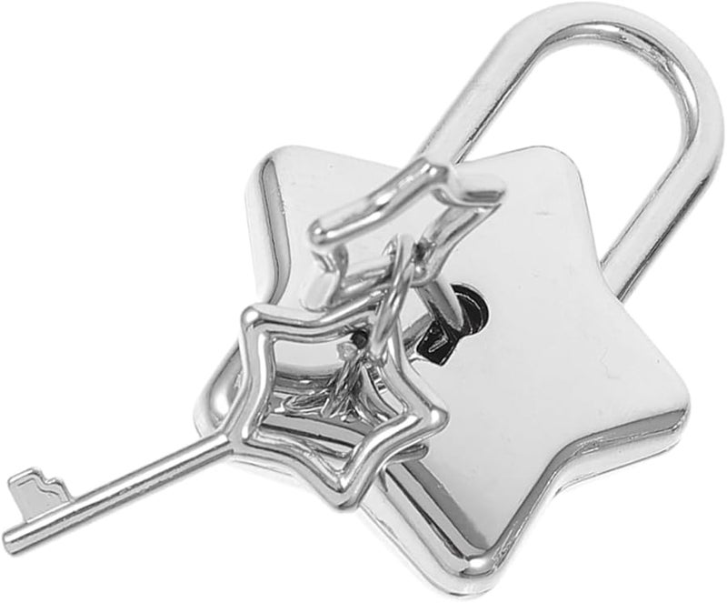 Star Shaped Padlock For Diary Jewelry Box Decorative Lock With Keys Portable Travel Use - Image 2