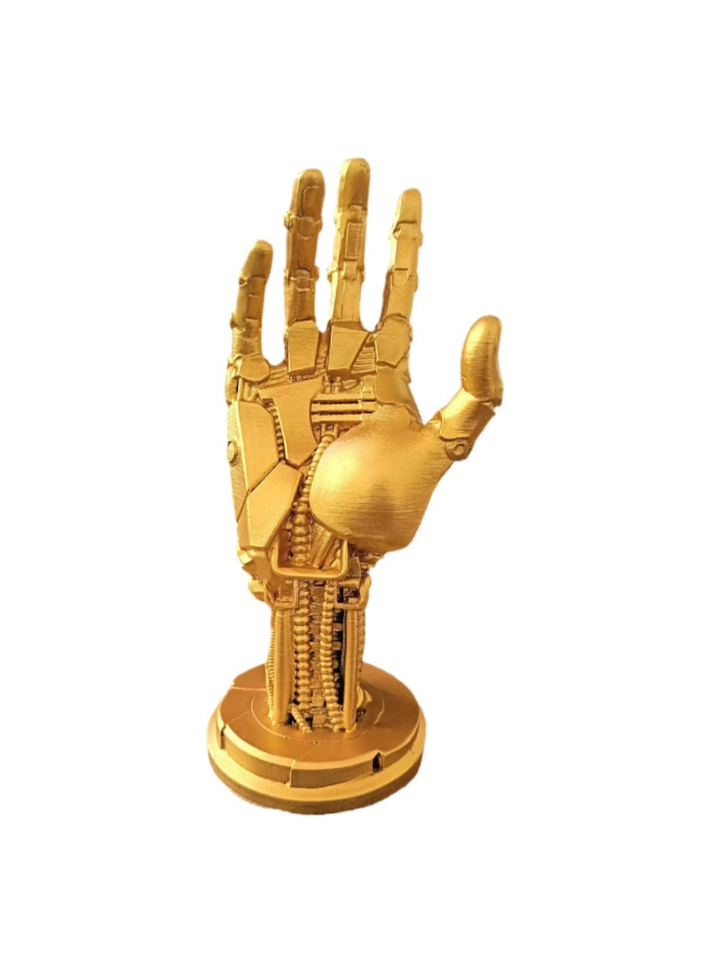 Generic - Cool Cyberpunk Robot Resin Craft Ornaments, Modern Simple Creative Ornaments, Xbox Switch Game Controller Desktop Stand (Golden Robotic Arm) - Image 1