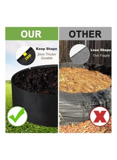 Generic 2 Pack 15 Gallon Plant Grow Bags Heavy Duty Thickened Breathable Fabric Pots Round Raised Garden Bed for Growing Herb Flower Vegetable Potato Plants 24In D × 8In H  - Image 5
