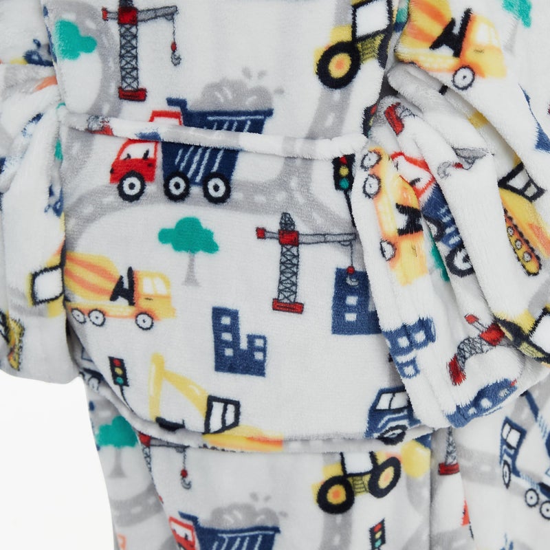 Softan Truck Kids Snuggies Wearable Fleece Blanket with Sleeves & Foot Pocket for Kids Boys Girls,Lightweight Soft Blanket with Hook & Loop 48" x 48" - Image 4