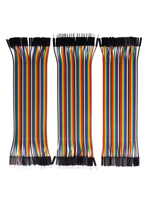 120pcs 20cm Multicolored Dupont Wire 40pin Male to Female, 40pin Male to Male, 40pin Female to Female Breadboard Jumper Ribbon Cables Kit Compatible with Arduino Projects