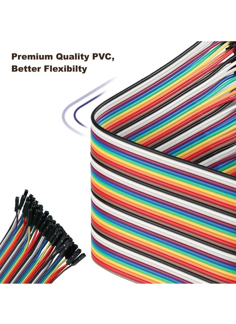 KENSUO 120pcs 20cm Multicolored Dupont Wire 40pin Male to Female, 40pin Male to Male, 40pin Female to Female Breadboard Jumper Ribbon Cables Kit Compatible with Arduino Projects  - Image 4