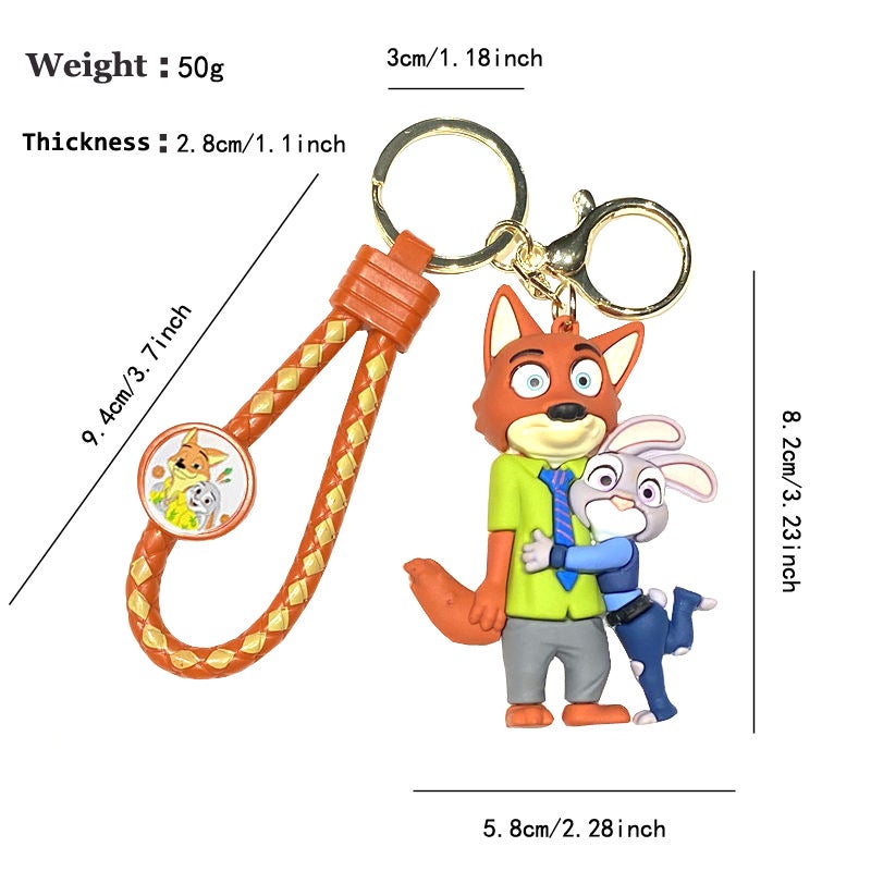 Crazy Animal City Keychain Cartoon Judy Doll Backpack Pendant Car Key Chain Ornament Small Gift - Image 4