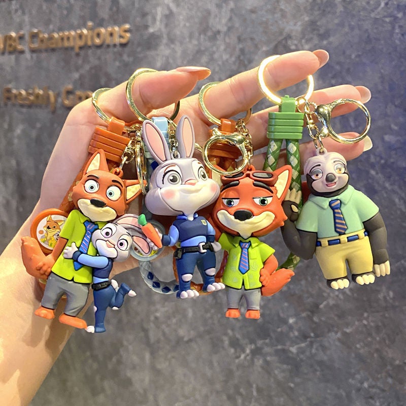 Crazy Animal City Keychain Cartoon Judy Doll Backpack Pendant Car Key Chain Ornament Small Gift - Image 1
