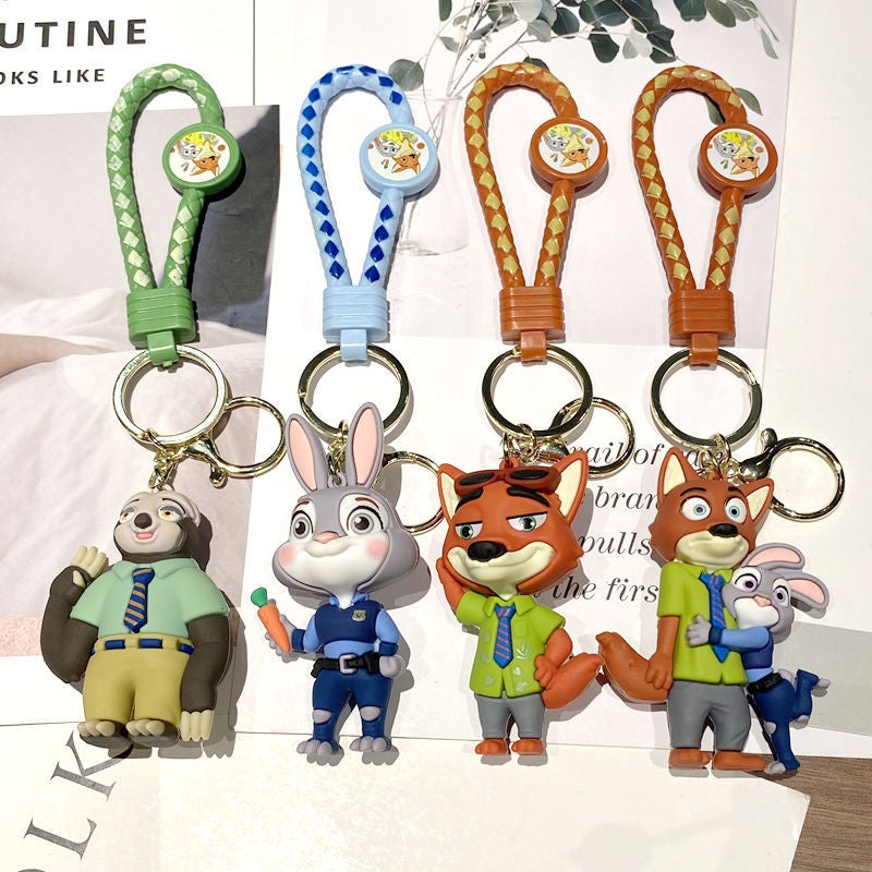 Crazy Animal City Keychain Cartoon Judy Doll Backpack Pendant Car Key Chain Ornament Small Gift - Image 3