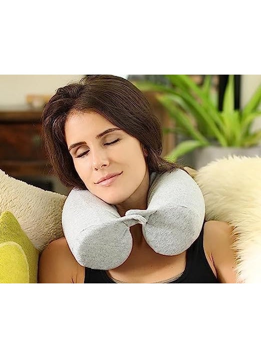 BHAGVAT BHAGVAT Twist Memory Foam Pillow Travel Neck Pillow Bendable Lumbar Support Pillow PainStress Relief Pillow for Adults On AirplanesTraveling Pack of 1Multicolor  - Image 2