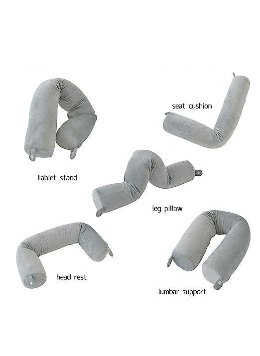 BHAGVAT BHAGVAT Twist Memory Foam Pillow Travel Neck Pillow Bendable Lumbar Support Pillow PainStress Relief Pillow for Adults On AirplanesTraveling Pack of 1Multicolor  - Image 4
