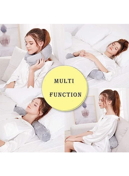BHAGVAT BHAGVAT Twist Memory Foam Pillow Travel Neck Pillow Bendable Lumbar Support Pillow PainStress Relief Pillow for Adults On AirplanesTraveling Pack of 1Multicolor  - Image 5