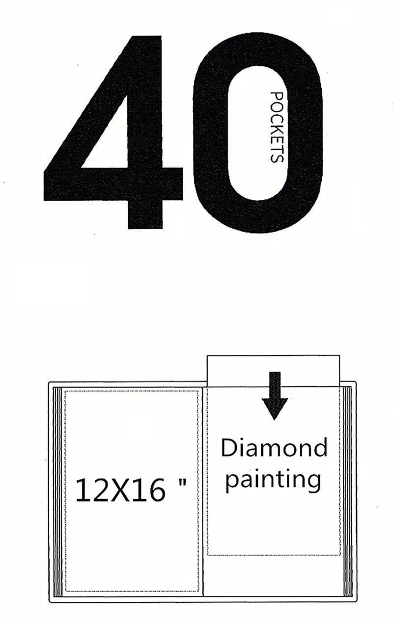 NIHOJIUMA NIHO-JIUMA A3 Diamond Art Storage Book - 40 Pages Portfolio Organizer for 12x16 Inch Paintings, Fits 30x40cm Canvases | Diamond Painting Accessories - Image 3