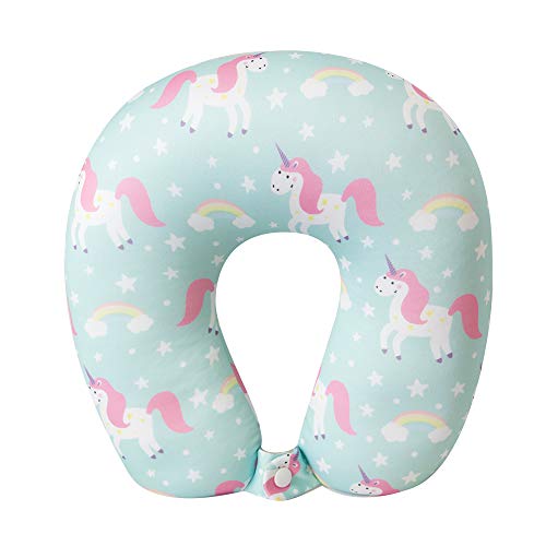 Cloudz Kids Patterned Microbead Airplane Travel Neck Pillow. Super Soft Cozy Cool Fabric and Ultra Premium Comforlite Microbeads will Keep your Kids Comfy and Supported at Home or On the Go! - Unicorn - Image 3