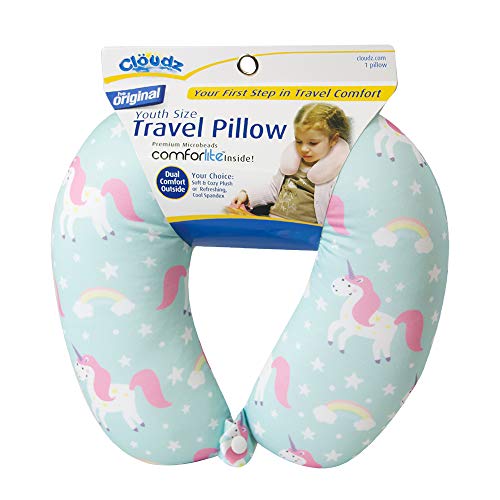 Cloudz Kids Patterned Microbead Airplane Travel Neck Pillow. Super Soft Cozy Cool Fabric and Ultra Premium Comforlite Microbeads will Keep your Kids Comfy and Supported at Home or On the Go! - Unicorn - Image 5
