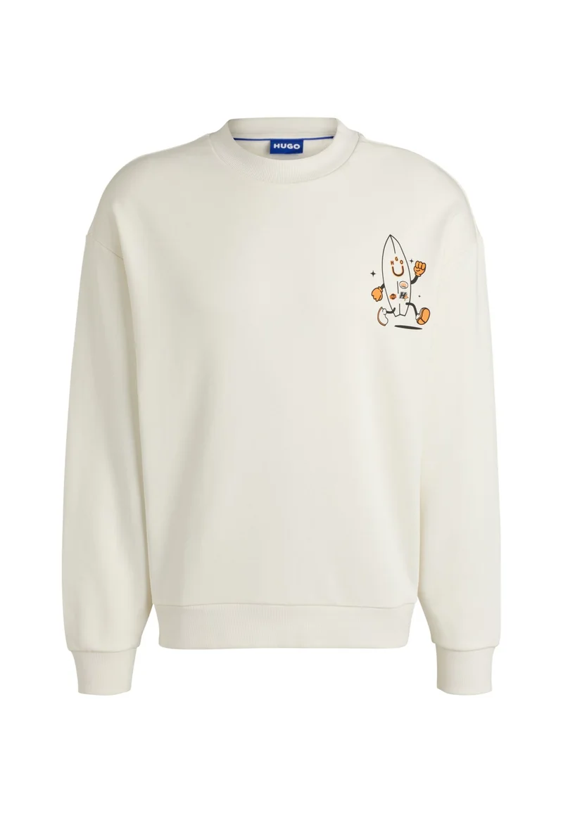 HUGO Cotton-terry sweatshirt with Happy HUGO logo