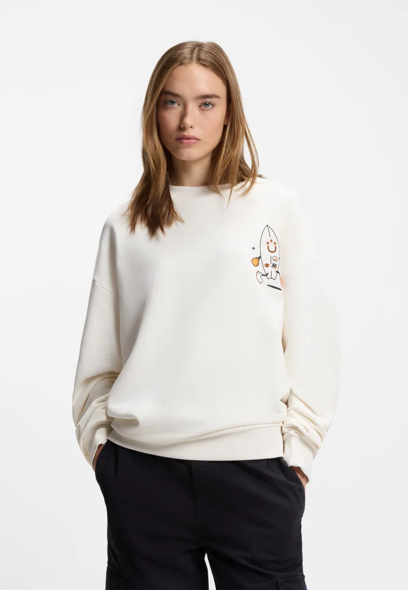 HUGO Cotton-terry sweatshirt with Happy HUGO logo