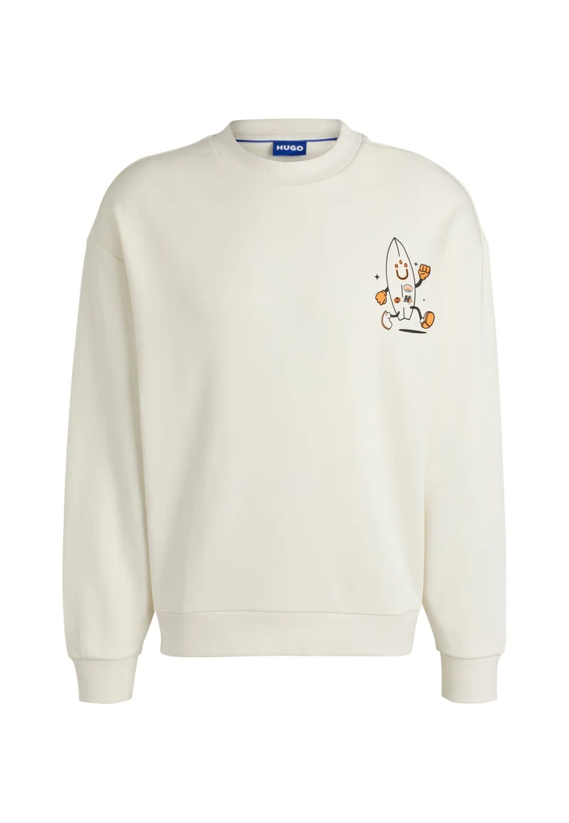 HUGO Cotton-terry sweatshirt with Happy HUGO logo