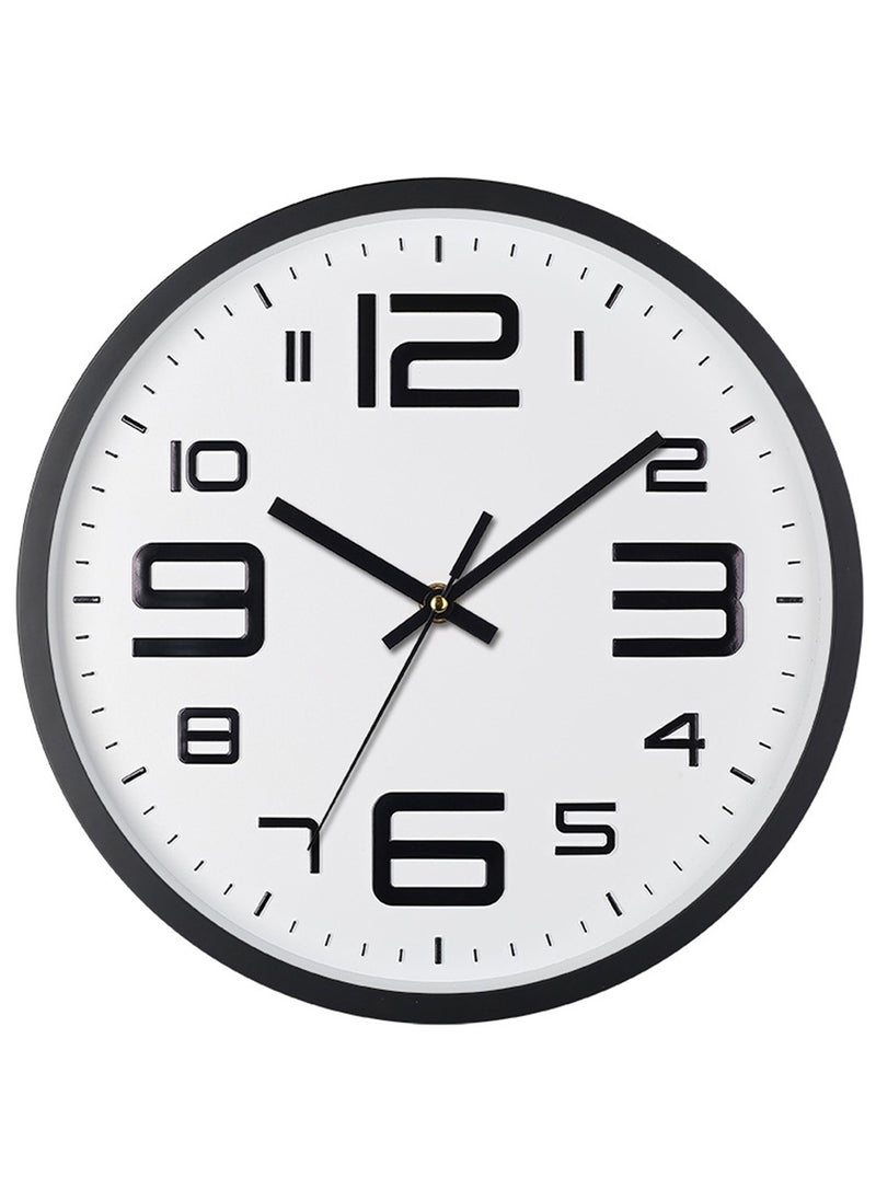 Qiccijoo Qiccijoo Wall Clock 12-inch Silent Non-Ticking Round Wall Clocks Battery Operated Easy to Read for Home/Office/School/Kitchen/Bedroom/Living Room(White)  - Image 1