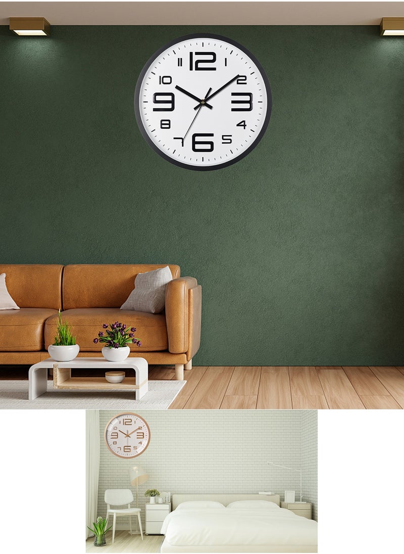 Qiccijoo Qiccijoo Wall Clock 12-inch Silent Non-Ticking Round Wall Clocks Battery Operated Easy to Read for Home/Office/School/Kitchen/Bedroom/Living Room(White)  - Image 5