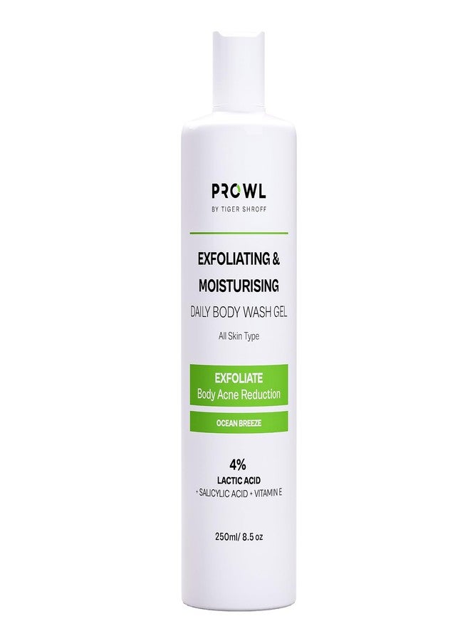 PROWL by Tiger Shroff Exfoliating & Daily Moisturising Body Wash Shower Gel 250ml|4% (Lactic Acid, Salicylic Acid, Vitamin E) for Body Acne Hydrating Gel for All Skin Types For Men Women, Ocean Breeze - Image 2
