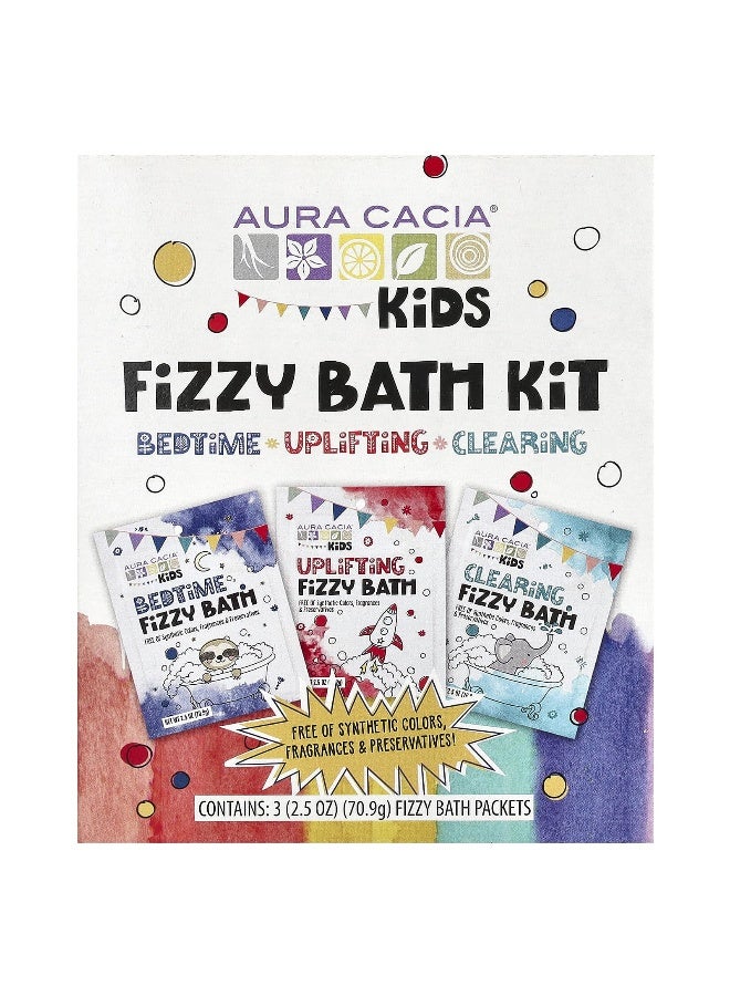 Aura Cacia, Kids, Fizzy Bath Kit, Variety , 3 Packets, 2.5 oz (70.9 g) Each - Image 1