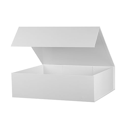 OEMVALATY Extra Large White Gift Box - 19x16x6 Inches, Huge Collapsible Rectangle Box with Lid Magnetic Closure for Groomsman Proposal, Wedding Dress - Image 1